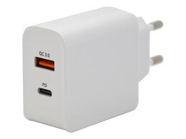 Zástrčka QUICK CHARGE 3.0 230V USB-A / USB-C 18W