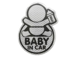 Dekor samolepící BABY IN CAR stříbrný