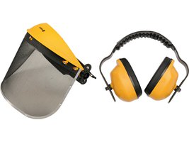 Helma se sítěným štítem + chrániče sluchu Vorel TO-74462