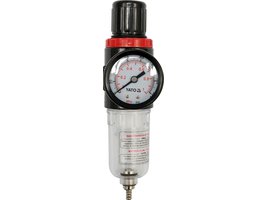 Regulátor tlaku vzduchu 1/4", max. 0,93MPa, s filtrem (15ccm) Yato YT-2382