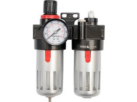 Regulátor tlaku vzduchu 1/4", max. 0,93MPa, s filtrem (90ccm) a přimazáváním (60ccm) Yato YT-2385